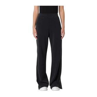Balenciaga Wide Trousers, female, Black, L, Comfortable Knit Trousers with Wide Leg and Elasticated Waistband
