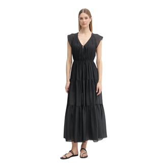 Gaud&igrave; Kleedjes, Dames, Zwart, XS, Babydoll Maxi Jurk