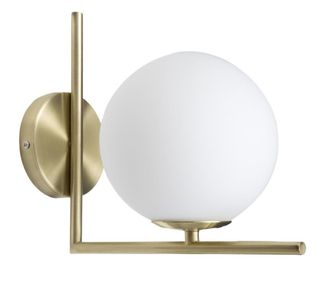 Mauro Ferretti Aplique de metal dorado con esfera de cristal blanco cm 15x25x22