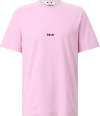 Msgm Msgm, Tops, Heren, Roze, XL, Oversized Logo T-shirt in Roze