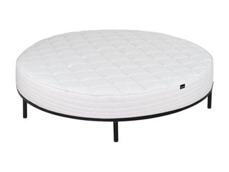 VENTE-UNIQUE.COM Colchón y base de láminas metal negro 220 x 220 cm