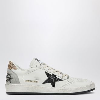 Golden Goose Sneakers Ball Star bianca/nera con glitter oro
