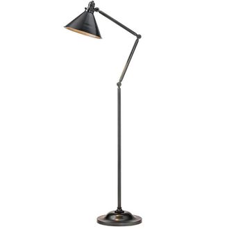 Loops Floor Lamp Jointed Moveable Stem & Head Cone Shape Shade Old Bronze LED E27 100W