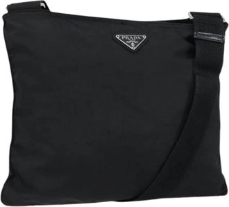 Prada Pre-owned Vintage Nylon Cross Body Bag - Dames - Vintage Schoudertas - Zwart - ONE Size - Nylon - Vintage