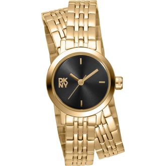 DKNY L 176 Bracelet Watch in Black/Gold at Nordstrom