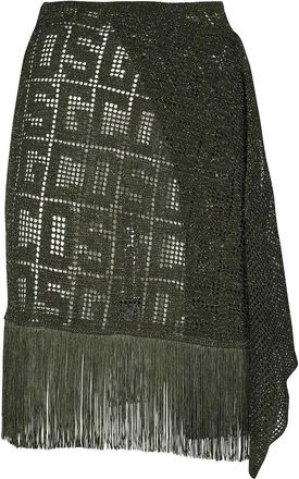 GCDS Fringed Knit Skirt
