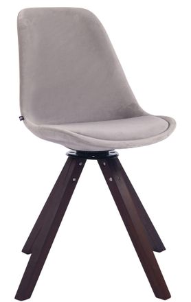 Clp Clp - Silla Troyes Square En Terciopelo Nogal Gris