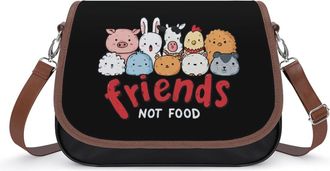 Generic Friend Not Food Vegan Life Fashion Womens Crossbody Bags Novelty Handbag Shoulder Bag Purse