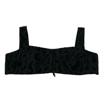 Dolce & Gabbana Leopard Cropped Bustier Corset Bra Top - female - Dolce & Gabbana - Bras - Black - S - Underwear