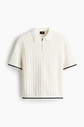 H&M Relaxed Fit Cotton Polo Shirt in White at Nordstrom, Size Xx-Large