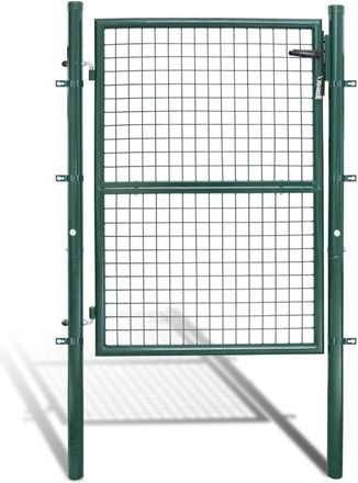 Vingo Swanew Cancello da giardino in rete. acciaio zincato. recinzione con serratura. cancello 150 x 100 cm. verde