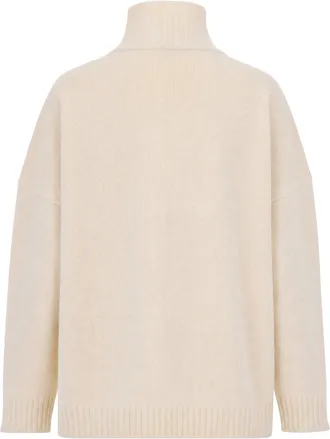 Max Mara Womens Virgin Wool High-Neck Jumper Ivory Jumpers Sweater