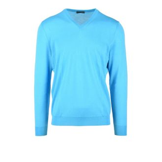 Drumohr V-neck Knitwear, male, Blue, XL, Drumohr maglia