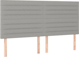 vidaXL Cabeceros 4 Unidades De Tela Gris Claro 90x5x78/88 Cm Vidaxl