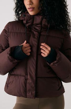 Lole London Waterproof 700 Fill Power Hooded Down Crop Puffer Jacket in Java at Nordstrom Rack, Size X-Large