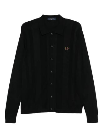 Fred Perry logo-embroidered shirt - men - Cotton - M - Black