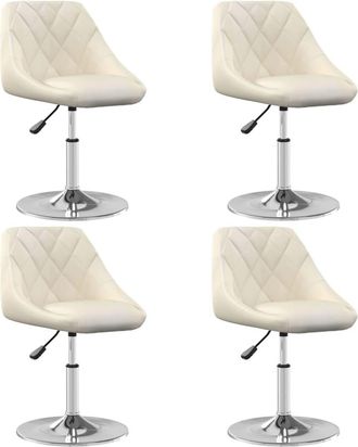 vidaXL Sillas De Comedor Giratorias 4 Unidades Terciopelo Color Crema Vidaxl
