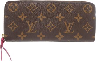 Louis Vuitton Brown Fuchsia Monogram Long Bill Wallet (Bi-Fold) (Pre-Owned)