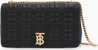 Burberry Womens Lola TB Quilted Leather Shoulder Bag - Black - Size: UNI
