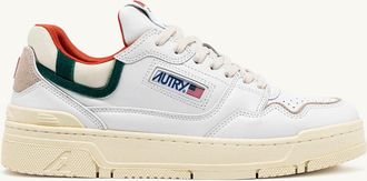 Autry CLC LOW SNEAKERS IN WHITE LEATHER AND FOREST SUEDE