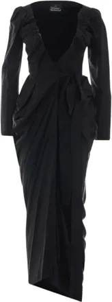 Vivienne Westwood Kendall Wrap Dress - Dames - Avondkleed - Zwart - M - Kleedjes