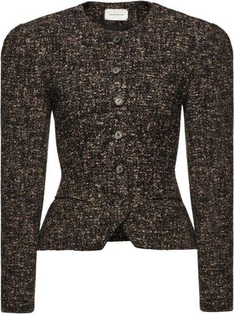Magda Butrym Tweed Jas - Dames - Blazers - Bruin - XS - Tweed - Jassen
