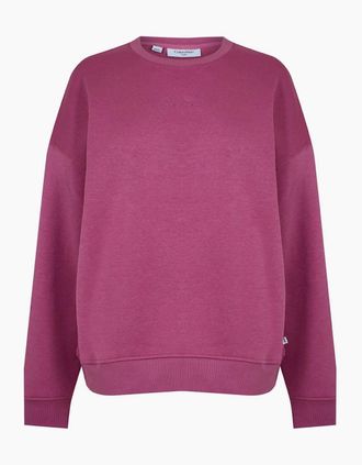 Calvin Klein Womens Crew Neck Regular Fit Sweatshirt - Pink - Size: 14