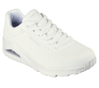 Skechers Mens Uno Stand On Air Sneaker, White Durabuck/Mesh, 8 UK Wide