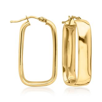 Ross-Simons Italian 18kt Yellow Gold Rectangular Hoop Earrings