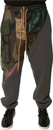 Dolce & Gabbana Camouflage Patchwork Jogger Trainingsbroeken - Heren - Sweatpants - Veelkleurig - M - Katoen - Broeken