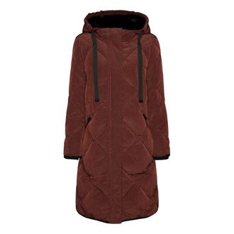 Elena Miro Lange Donsjas - Dames - Mantels - Bruin - Maat: S Nylon