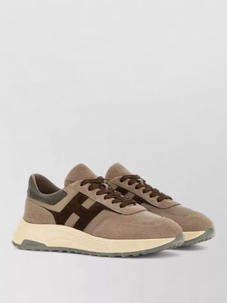Hogan sneakers rubber sole suede panels design