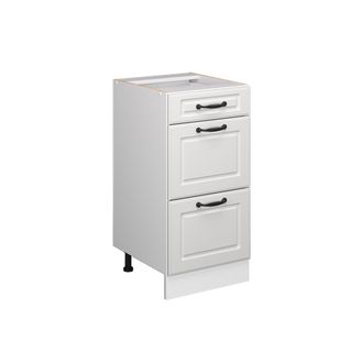 Vicco Mueble Bajo De Cocina R-line, Blanco Casa De Campo, 40 Cm Con Cajones, Sin Encimera Vicco