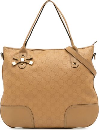 Gucci Pre-owned Womens Tote Bag Leather Monogram - Beige - One Size