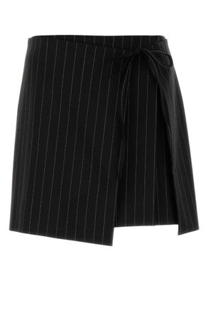 Sportmax Black Stripes Above Knee Skirt