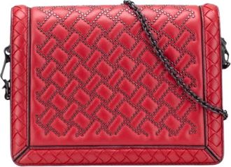 Bottega Veneta Pre-owned Shoulder Bags, female, Red, Size: ONE SIZE Pre-owned Leather crossbody-bags