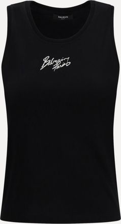 Balmain Canotta con stampa Paris brush Woman S
