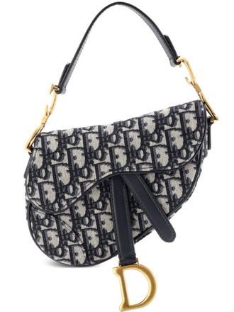 Dior Saddle Handbag Oblique Canvas Mini shoulder bag - Blue