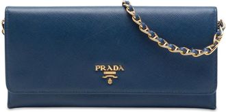 Prada Pre-owned Prada Saffiano Wallet On Chain Ladies S01I1BZ9SHS2SX5G