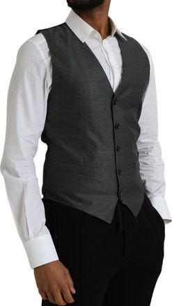 Dolce & Gabbana Virgin Wool and Silk Vest - Gray
