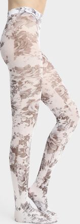 Simons Womens Opulent floral opaque tights Exclusive collection from Italy