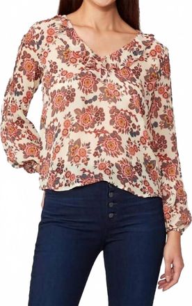 Paige Serene Silk Blouse In Ecru Multi