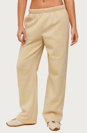 Edikted Kyrie Cotton Blend Sweatpants in Beige at Nordstrom, Size X-Small