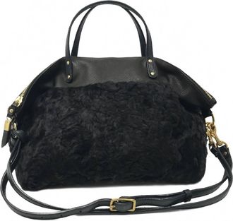 Kempton & Co. Shearling Devon Holdall Bag In Chocolate