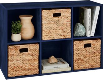 Best Choice Products 6-Cube Bookshelf, 13.5in Display Storage System, Organizer w/ Removable Back Panels