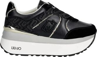 Liu Jo Maxi Wonder Plus 02 - Dames - Sneakers - Zwart - 39 EU - Leer - Schoenen