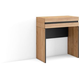 Skraut Home Skraut Home - Tocador, Dormitorio Habitaci&oacute;n, 70x75x35 Cm, Con Caj&oacute;n, Con Almacenamiento, Estilo Moderno, Roble