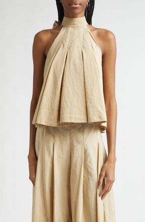Cinq &agrave; Sept Jagger Halter Top in Khaki at Nordstrom, Size X-Large