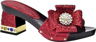 Generic Womens Rhinestone Flowers Party Set Italian Luxury Wedding Shoes and Matching Evening Handbag