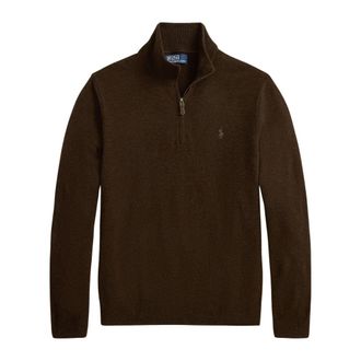 Polo Ralph Lauren Wool Quarter-Zip Sweater - Heren - Vesten met rits - Bruin - L - Wol - Hoodies & sweatvesten